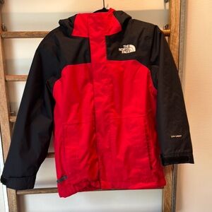 The North Face Kids Red and Black Raincoat